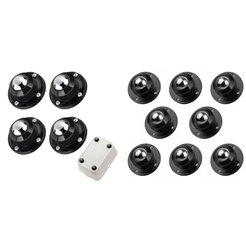 HASTHIP® 12pcs Self Adhesive 360° Swivel Caster Wheels, Combo Set for Furniture, Appliances, DIY, Moving Tables, Planners, Craft Projects, Heavy Duty 400Kg Capacity, Black HASTHIP® 12pcs Self Adhesive 360° Swivel Caster Wheels, Combo Set for Furniture, Appliances, DIY, Moving Tables, Planners, Craft Projects, Heavy Duty 400Kg Capacity, Black